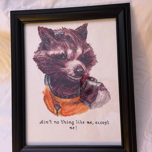 Cross Stitch Art Rocket Raccoon Guardians of the Galaxy - Picture 3 of 6